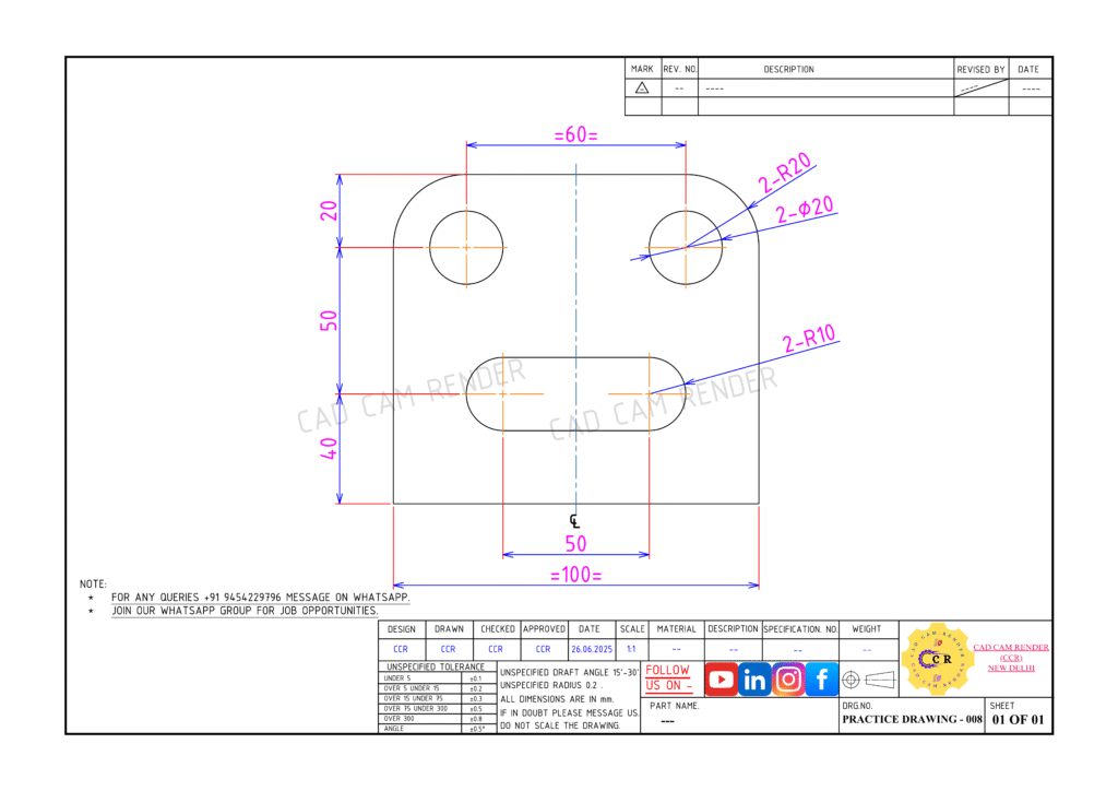 practice drawing 008 cad cam render