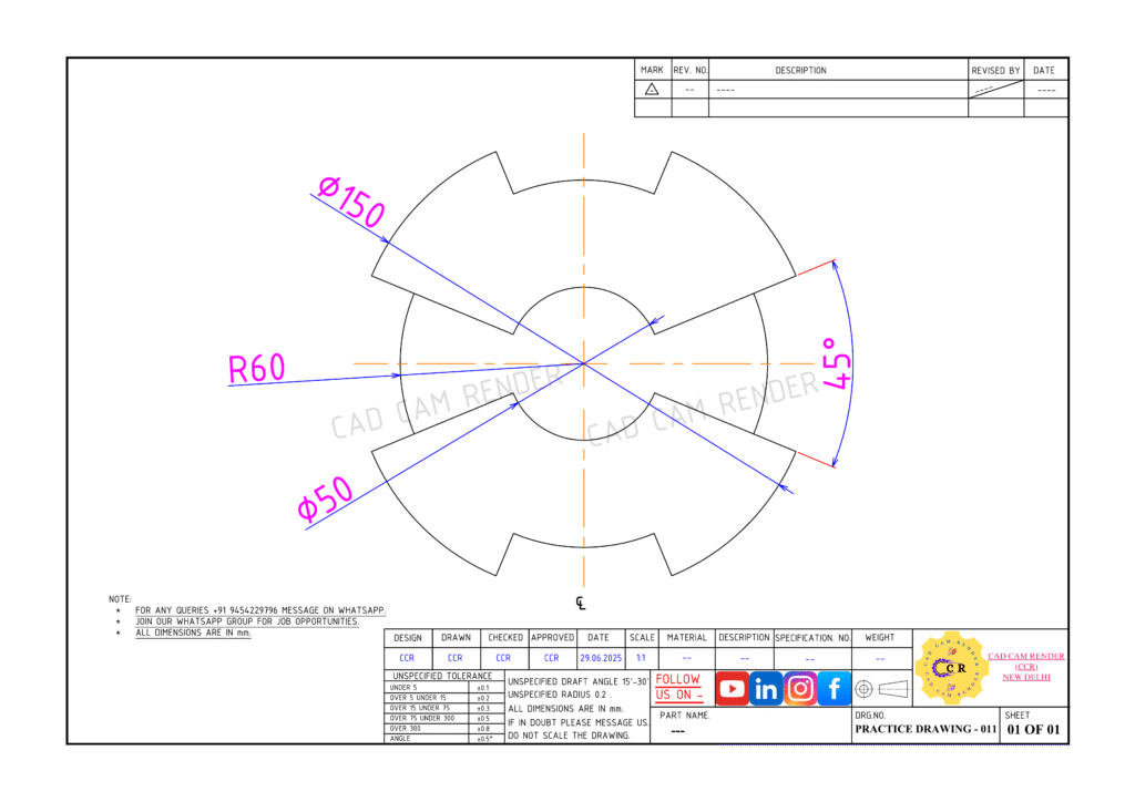 practice drawing 011 cad cam render